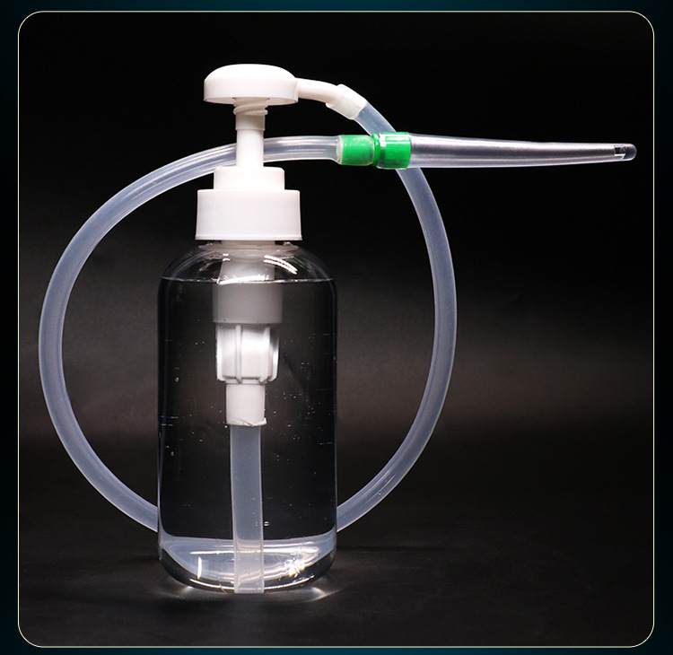 Anal Douche Irrigator 600ml with TPE Nozzle, Transparent Manual Cleansing Tool — detail image 12