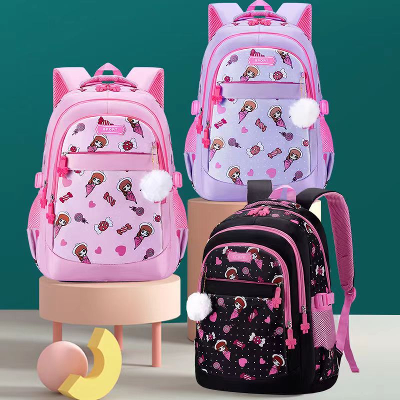 Mochila escolar de comercio exterior transfronterizo para estudiantes de escuela primaria al por mayor Mochila resistente a las manchas 123,445 y sexto grado impermeable y protección ligera de la columna