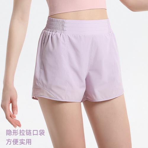 European and American new loose quick-drying sports shorts for women's summer outer wear three-point pants running and cycling double-layer shorts wholesale