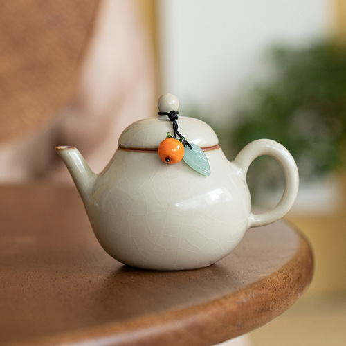 Persimmon industry has success, persimmon auspicious jade pendant, exquisite hand-woven jewelry, lotus seed teapot accessories, tea set