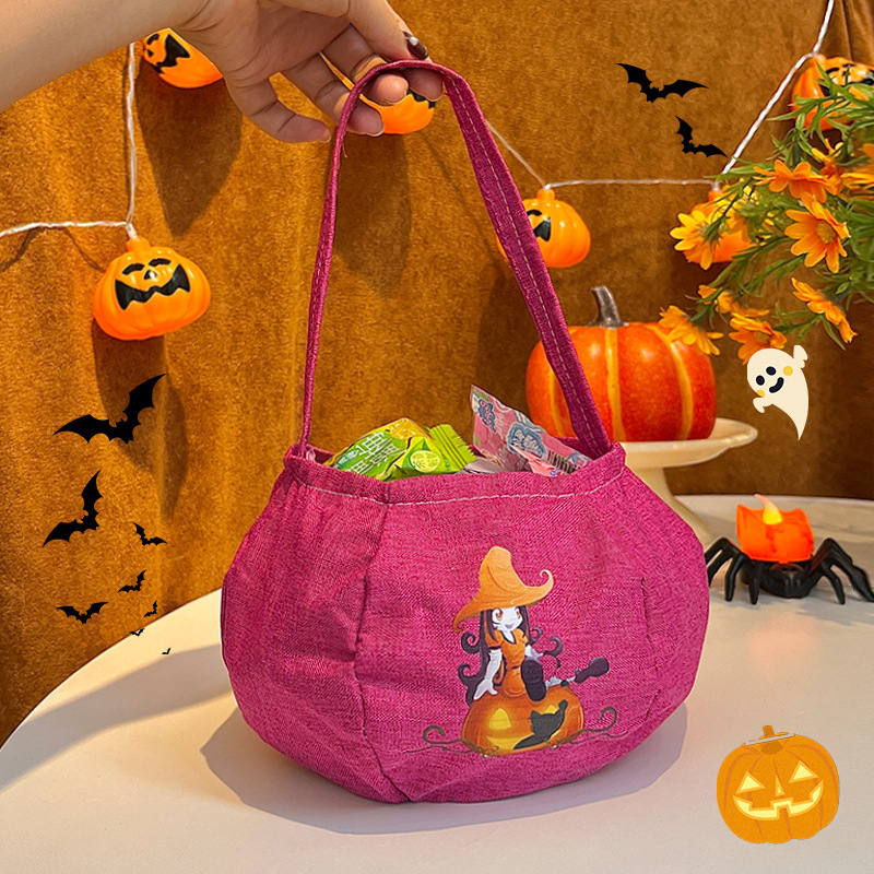 Bolsa de dulces de Halloween portátil bolsas de calabaza tridimensionales para niños regalos props de fiesta de fantasmas brujas transfronterizas props de fiesta de fantasmas