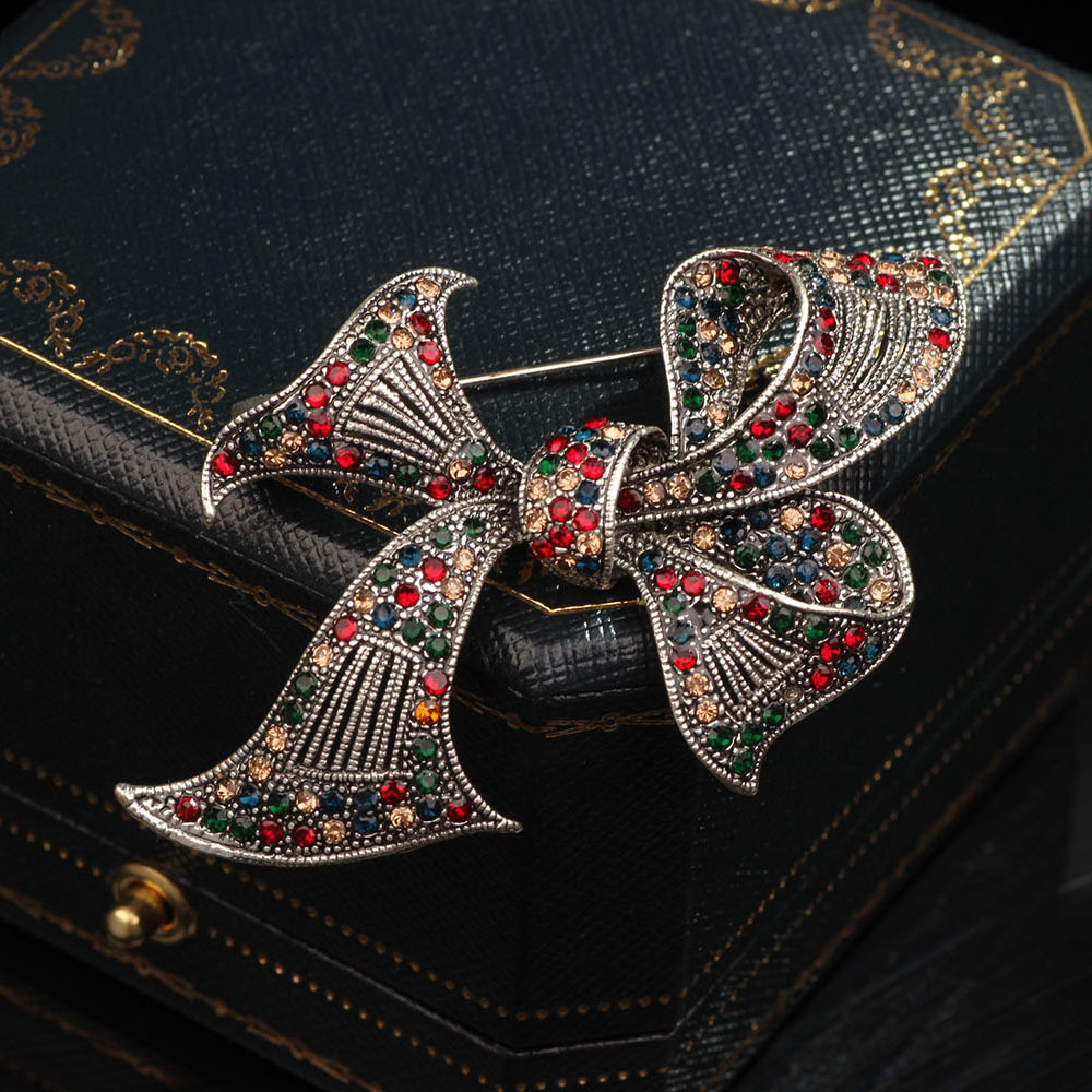 Alloy Material Bow Knot Pattern Retro Pin Bow Knot Alloy Plating Women's Brooches