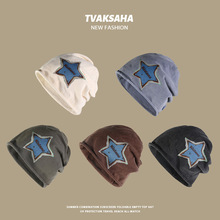 大版型堆堆帽子女星星小众辣妹护耳帽街头百搭防寒护耳帽套头冷帽