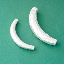 s999足银复古3d硬银锤面弯管纯银半镯银管diy串珠编绳手链项链绳