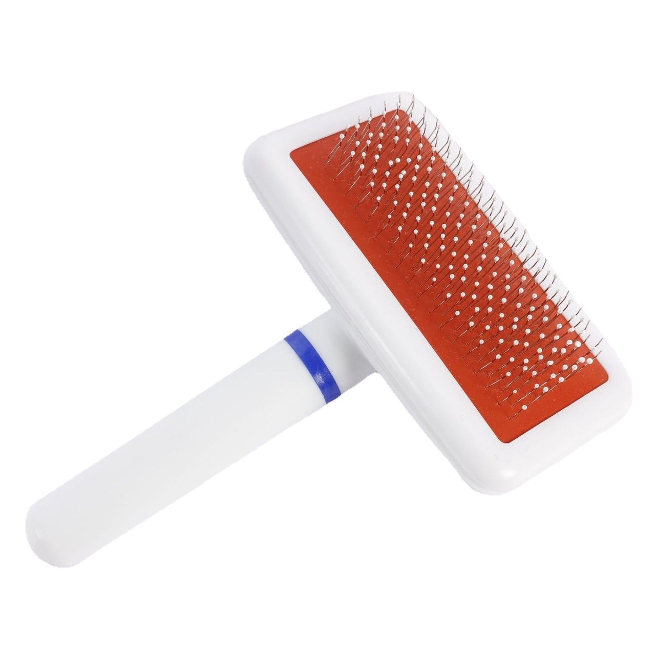 Pet Fur White Comb Stainless Steel Needle Comb White Plastic Handle Cleaning Needle for Dogs and Cats