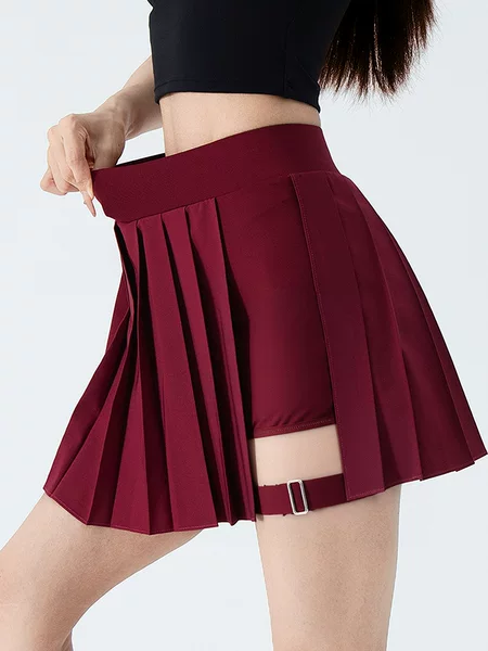 High-Waisted Tennis Skirt, Discreet Running, Quick-Drying Sports Pleated Skirt, Women's Summer Culottes, Anti-Exposure Yoga Skirt