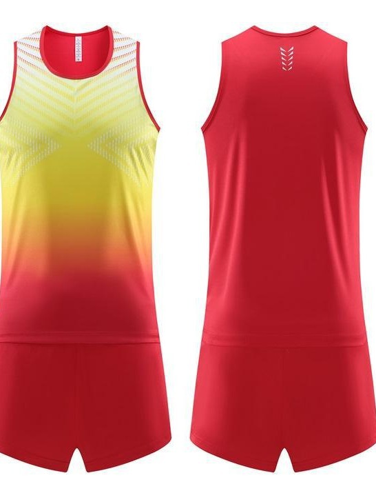 Trajes de entrenamiento de pista y campo, chaleco de maratón de sprint masculino, prueba deportiva, ropa de carrera de pista y campo 8315