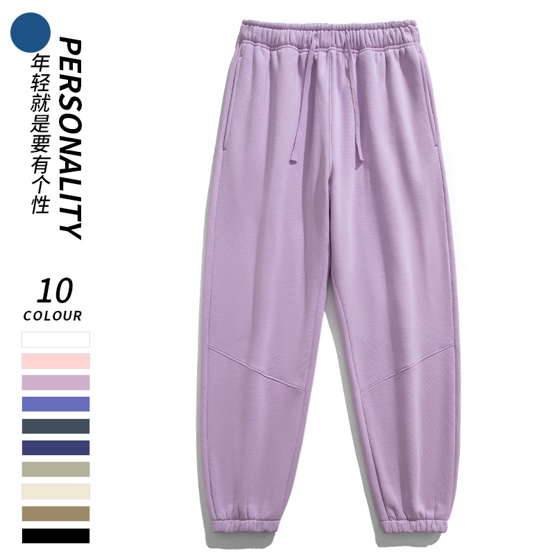 2023 otoño e invierno nuevo 350g Terry sweatpants hombres y mujeres mismo engrosado cómodo deportes casual moda elástico boca