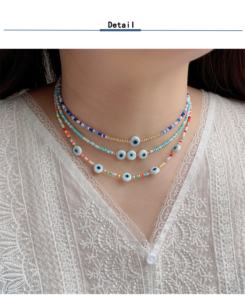 Fashion Eye Beaded Geometry Bohemian Eye Beads Necklace