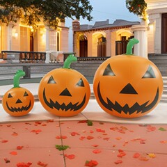 国境を越えた新製品PVCカボチャ灯ハロウィーン装飾パーティー用品庭にhalloweenカボチャの置物を配置する