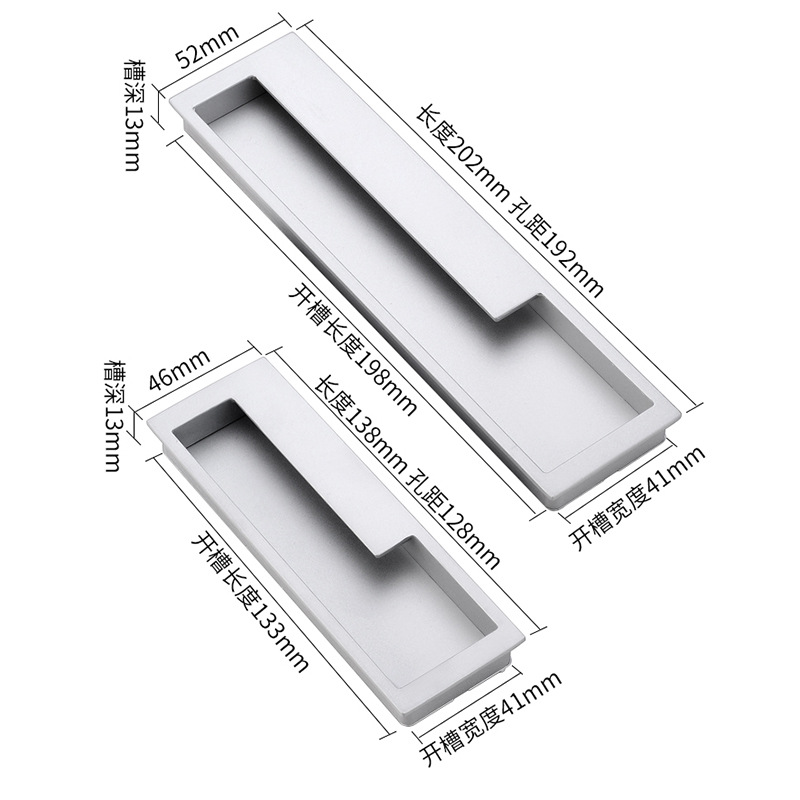 Puerta corredera minimalista moderna puerta corredera invisible puerta plegable Puerta de gabinete oculta incrustado Puerta de Granero manija oculta