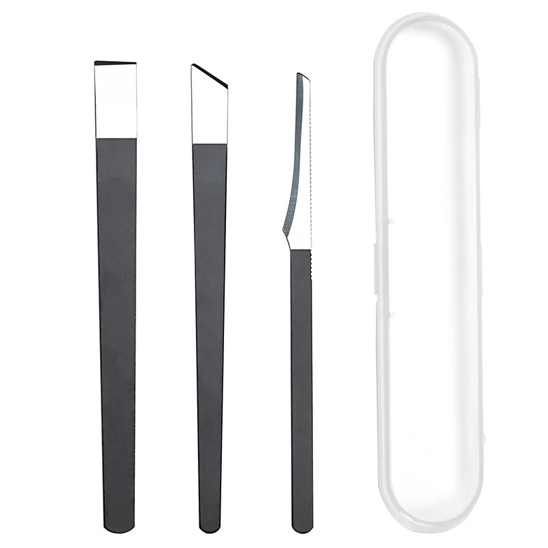 Kit de cuchillo de uñas casero de uñas incrustadas un solo cuchillo de pedicura de trinchera gris grueso pinzas de garganta de acero inoxidable punta de los dedos