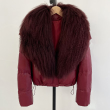 2025冬季新款羽绒服女高级感短款滩羊毛大毛领高端白鸭绒羽绒服女