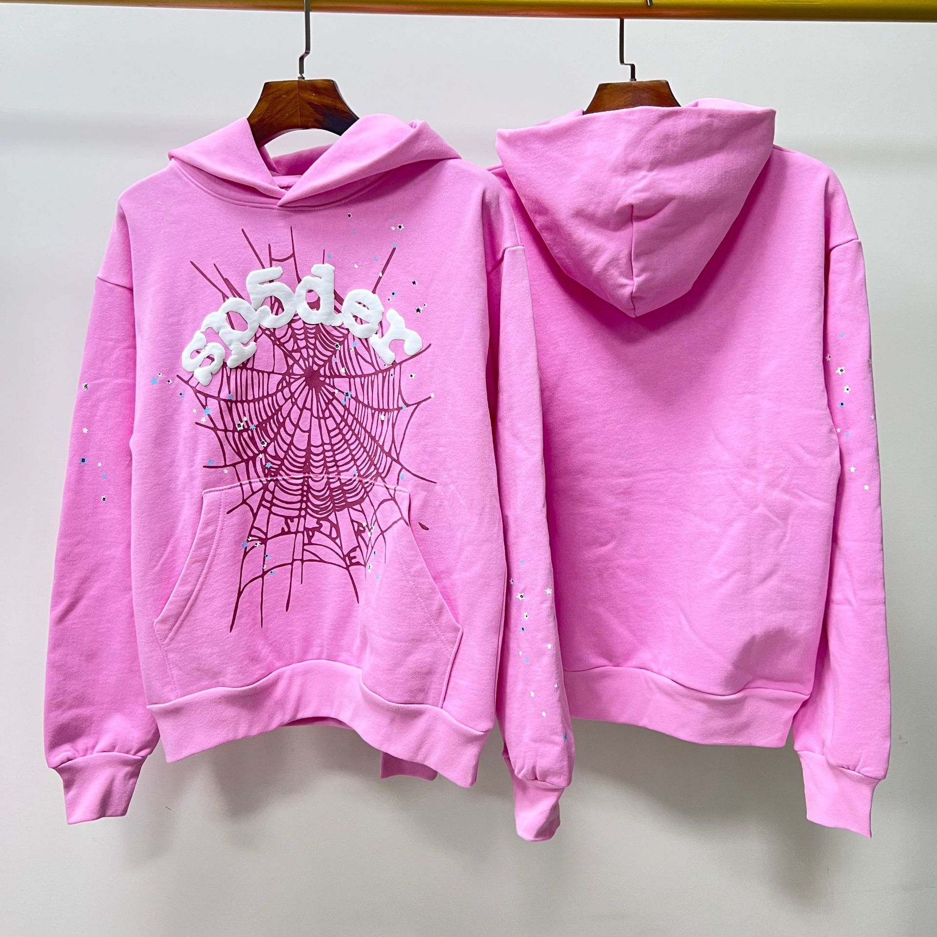 sp5der Spider Web Print Sweatshirt Pink