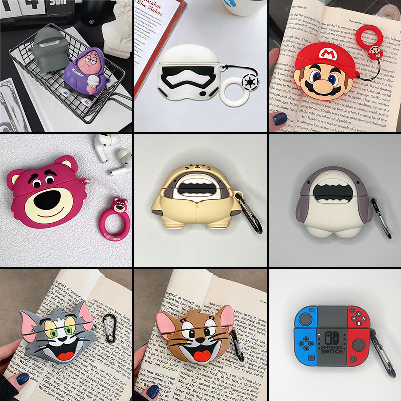 For airpodspro2 Cartoon Wireless Bluetooth Headset Protective Case Silicone Apple 4/5 Generation Cute Soft Case For airpodspro2 Cartoon Wireless Bluetooth Headset Protective Case Silicone Apple 4/5 Generation Cute Soft Case