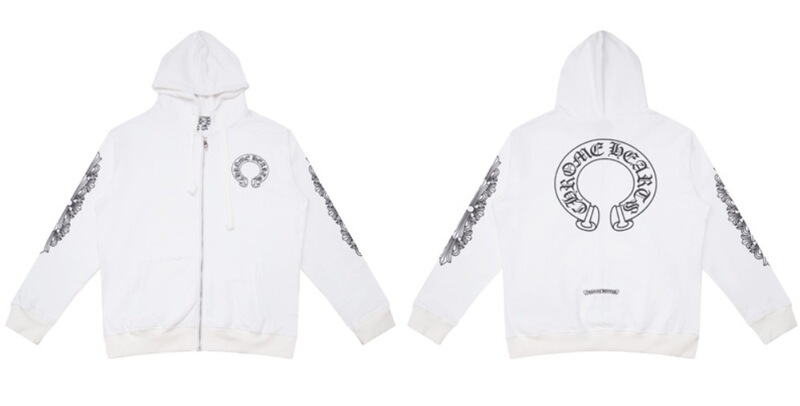 24ss年新款高品质Chrome Hearts 马蹄十字架连帽拉链卫衣工厂批发|undefined