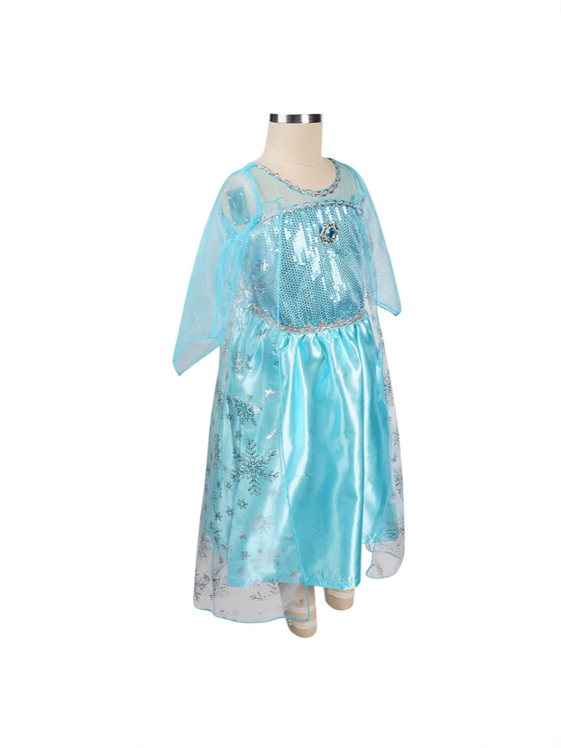 Vestido al por mayor en stock, falda estilo Frozen, vestido de princesa de cuento de hadas, ropa infantil de comercio exterior, cosplay, vestido de Elsa para bebés y niños.