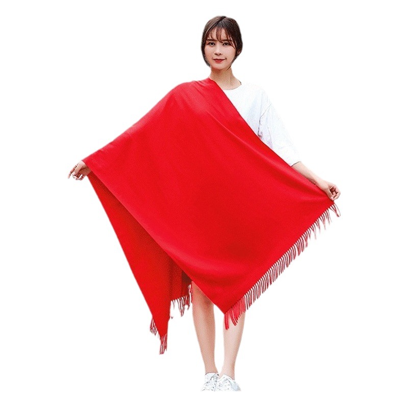 Chinese New Year Scarf Custom Logo Embroidery Bright Red Class Reunion Event Opening Ceremony Gift Wholesale