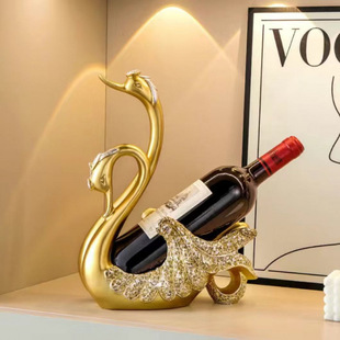Nordic Light Luxury Wine Cabinet Swan Wine Rack Ornaments Simple Modern Home Wine Rack Wedding Gift Decorations