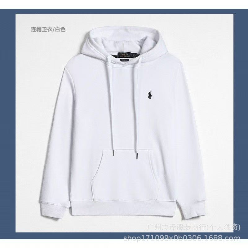 跨境拉夫劳伦LR刺绣小马男卫衣春秋款女连帽卫衣休闲宽松纯色运动|undefined