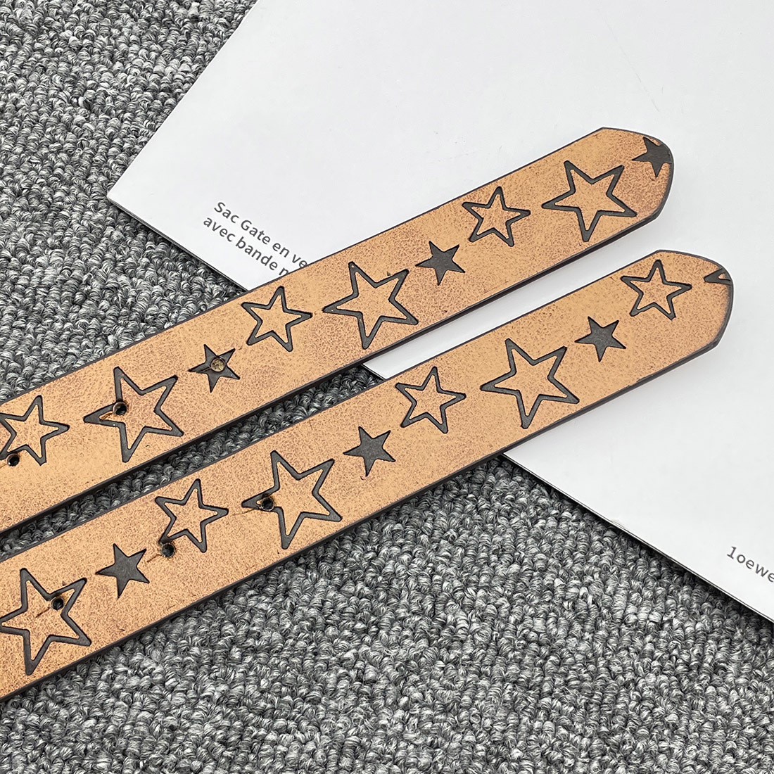 Women’s Five Pointed Star Pattern Belt Simple Versatile Waistband_voghion.com