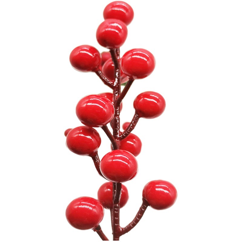 Simulación transfronteriza fruta roja Fruta de la fortuna de la fruta del Acebo 12 Baya roja Año Nuevo decoración del hogar inauguración de la casa nueva decoración del hogar