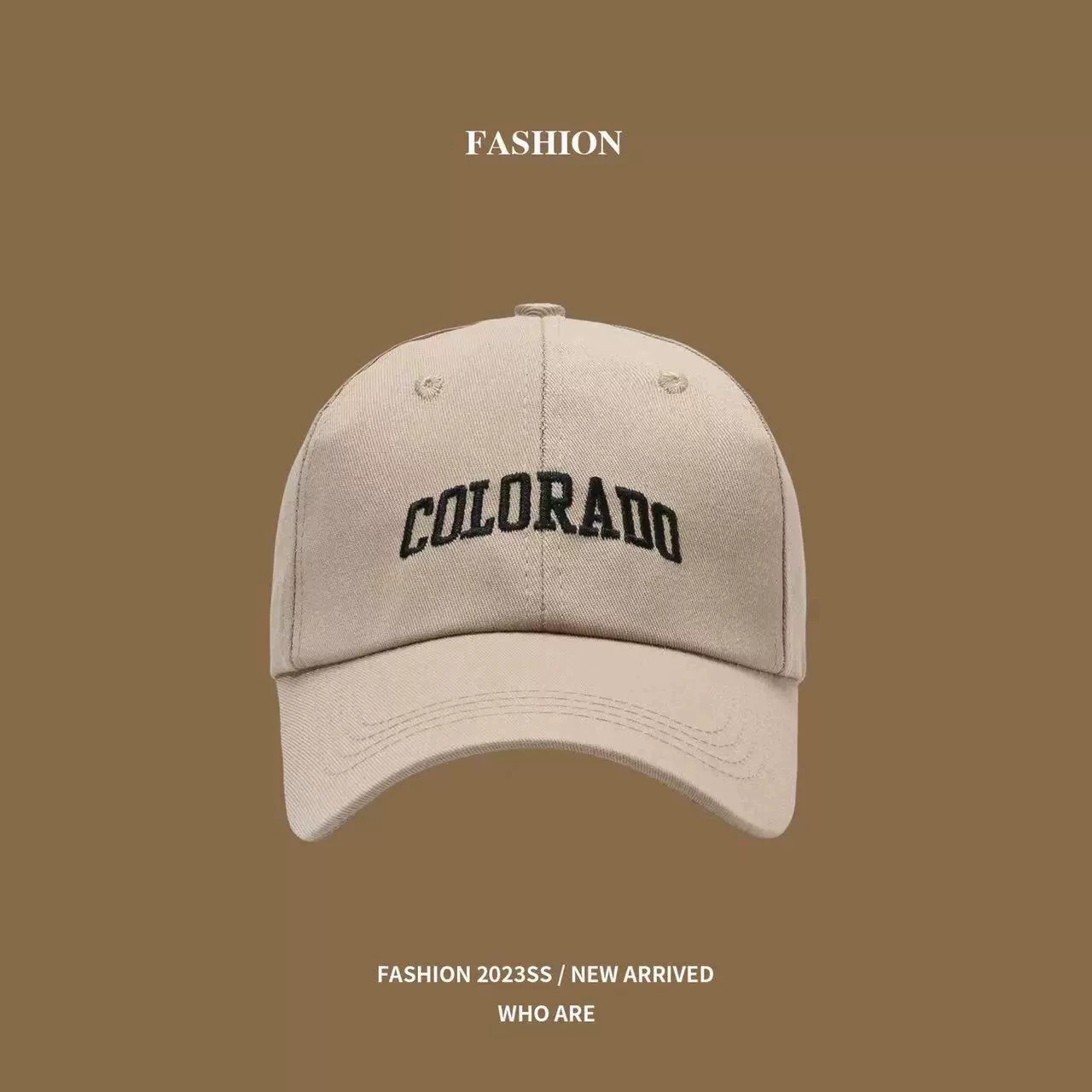 Baseball cap with embroidery, adjustable one-size, washed cotton look, multi-color options