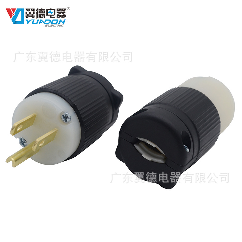 美式插头NEMA5-15P三极电源线插头 美规加拿大菲律宾美标组装插头