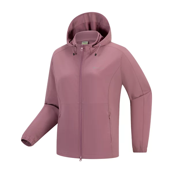 Spring and Autumn Thin Single-Layer Windbreaker for Women, Outdoor Sports Anti-Uv Breathable Hooded Jacket, Mountaineering Casual Top for Women