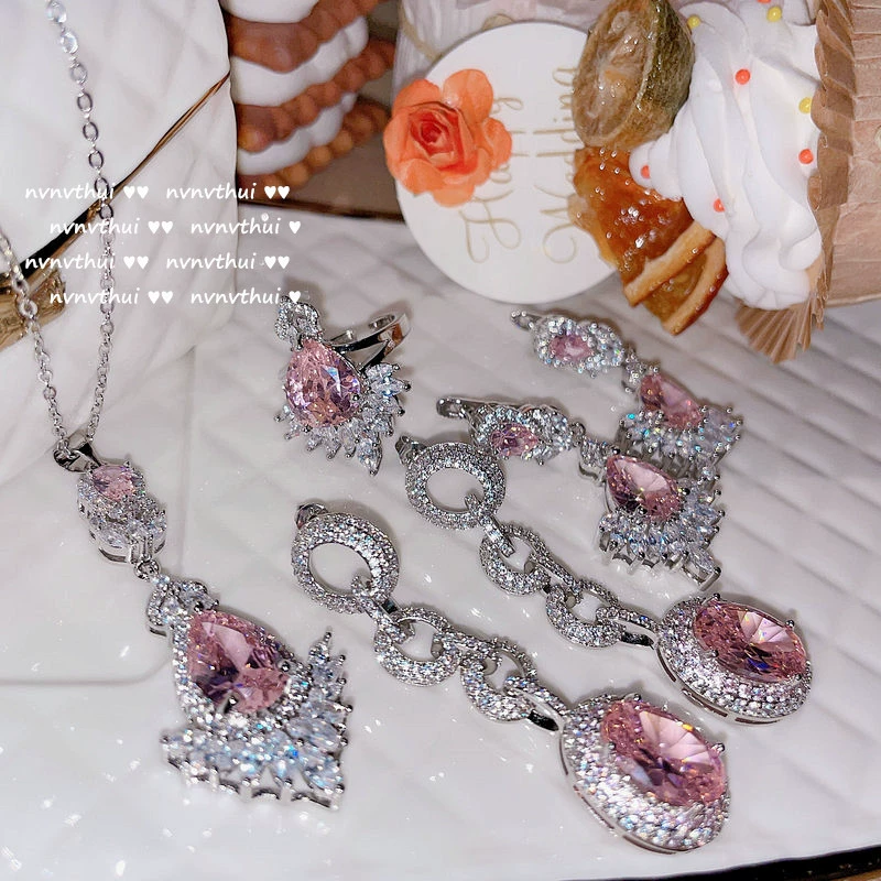 Серьги, цирконий, набор, с камнем, образец золота 750