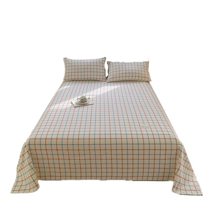 Sábana de tela gruesa vieja de algodón pieza única 100 dormitorio de algodón simple edredón a rayas juego de tres piezas 2025 nuevo