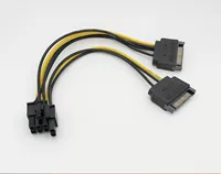 Двойной кабель питания SATA 15-пин на 8-пин PCIe, 20 см, для преобразования питания GPU