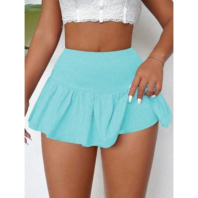 Flipped Waist Pleated Cake Skort For Women's Age Reducing