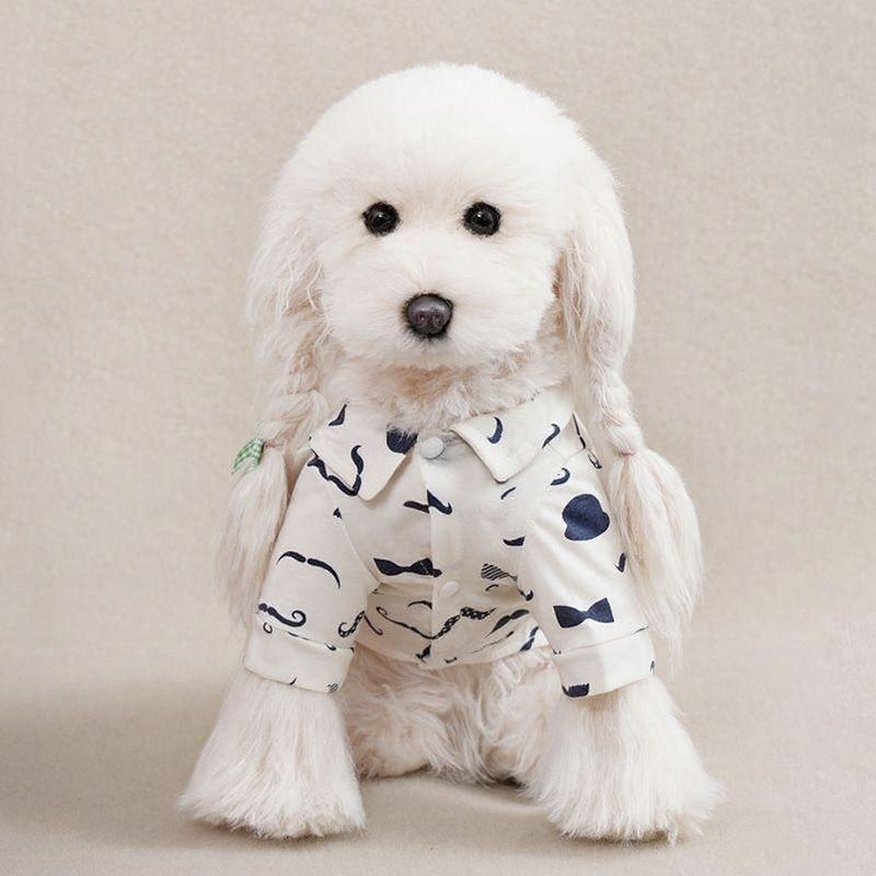 Spring and Autumn Style Pet Clothing for Cats and Dogs, New Korean Style Hot-Selling Models, Cute Beard Print Pattern, Trendy Brand, Thin Style