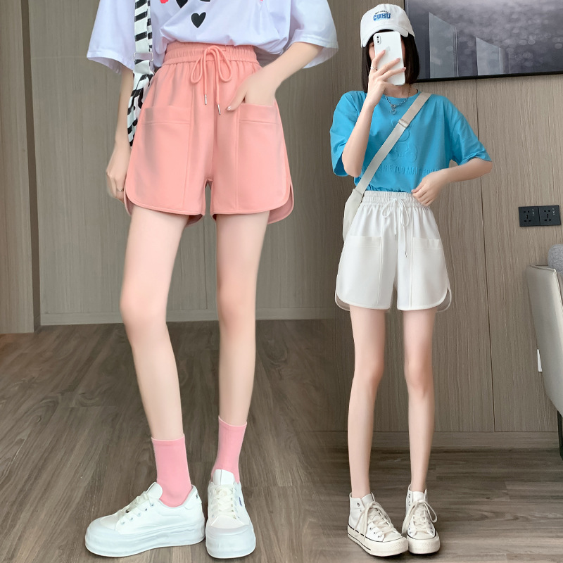 运动短裤女2025夏季女装休闲阔腿裤外穿高腰显瘦A字甜美三分热裤