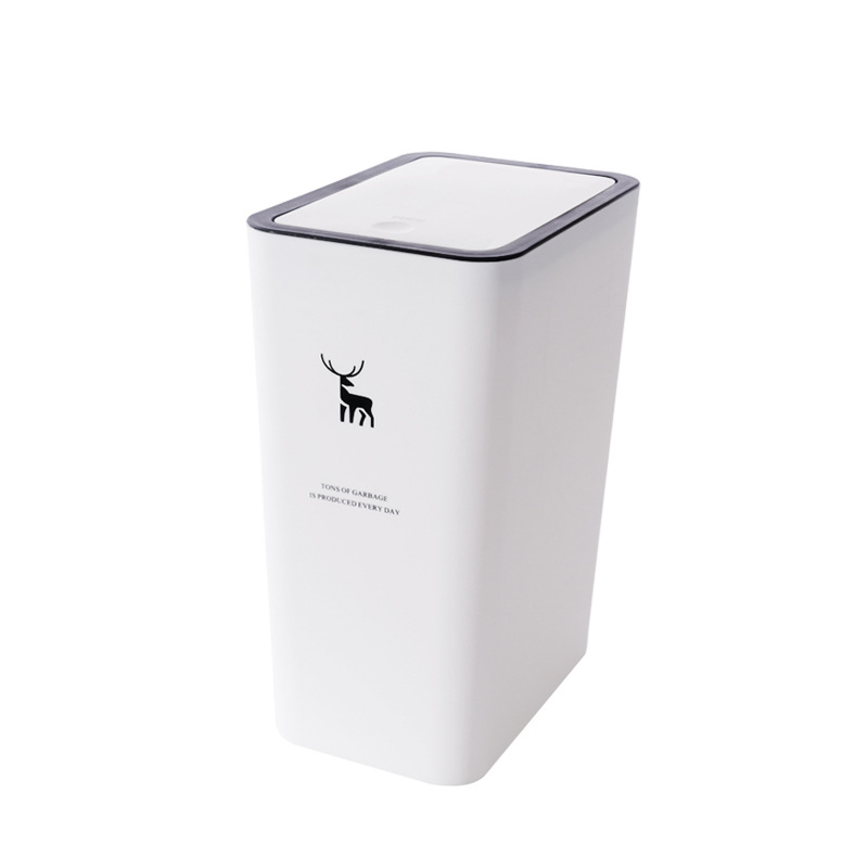 Papelera de inodoro hogar creativo cocina clasificación Push-tipo basura puede inodoro basura cesta de papel con tapa