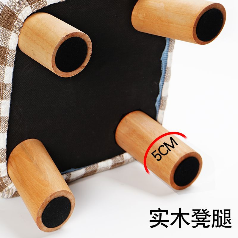 Taburete para cambiador de zapatos de madera maciza Taburete para zapatos de moda Taburete para sofá Taburete de tela Taburete para mesa de centro Taburete para el hogar Taburete cuadrado Taburete redondo Taburete image 4
