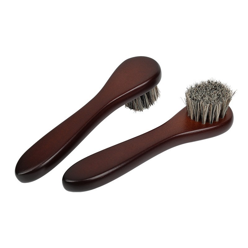 Cepillo de pelo de caballo Yingte, pulido de aceite, eliminación de polvo, cepillo de zapatos de cuero de piel suave, cepillo de limpieza de melena de madera maciza para el hogar, cepillo de zapatos