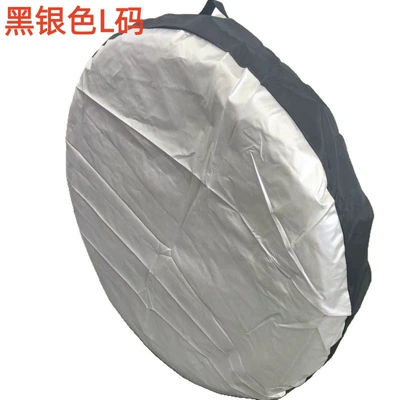 Spare wheel cover, Cross-Border Hot Selling 190t Polyester - black-and-silver-l-size-8047cm-single-pack