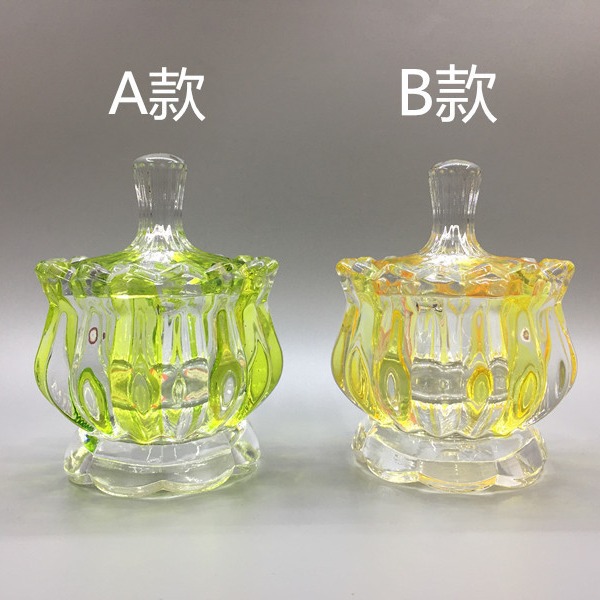 彩色带盖玻璃糖果罐欧式储物罐摆件创意装饰收纳盒透明玻璃调味罐