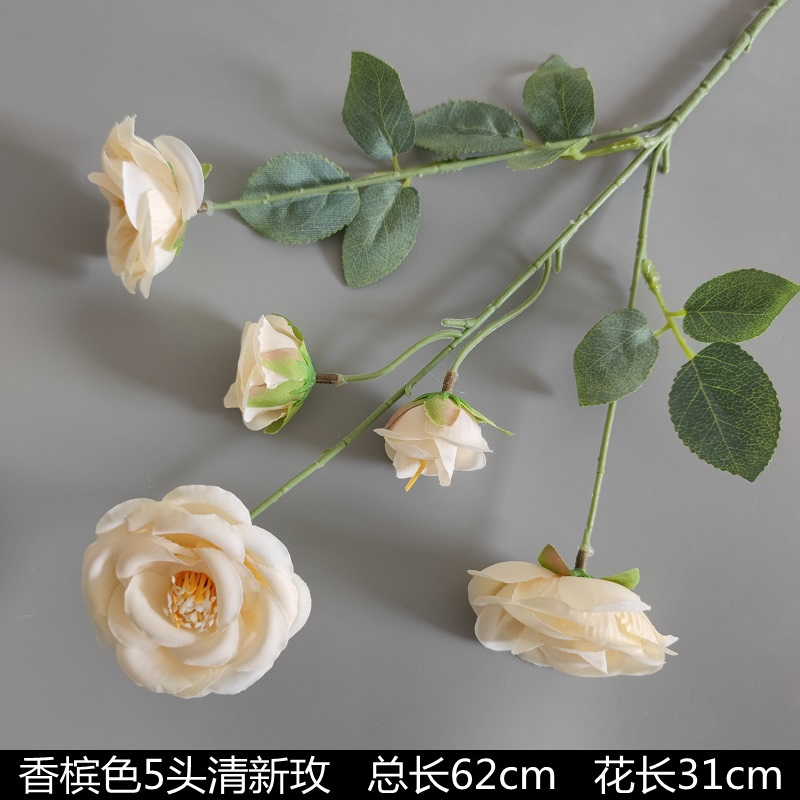 シャンパン色の結婚式の花の花の花の材料の結婚祝いの装飾の花の講堂の装飾の花のプラスチックの花の道は花の造花を導いています。|undefined