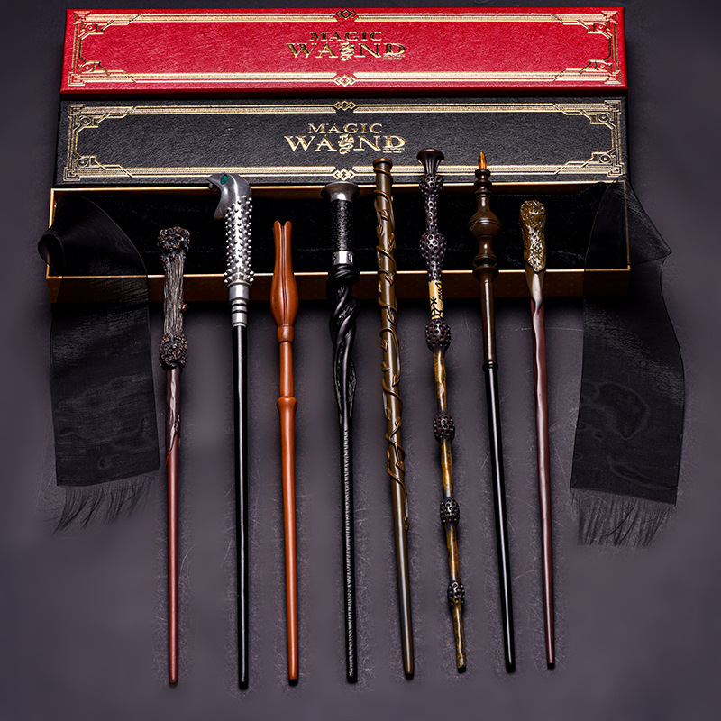 Harry's Premium Wand, Hermione's Magic Wand, Dumbledore's and Voldemort's Finely Crafted Steel Core Magic Wand with Gold Stamping Box