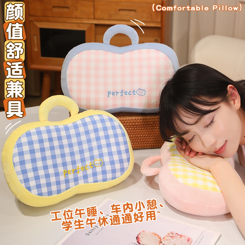 Almohada para Siesta de Espuma Viscoelástica y Franela para Oficina y Dormitorio Estudiantil