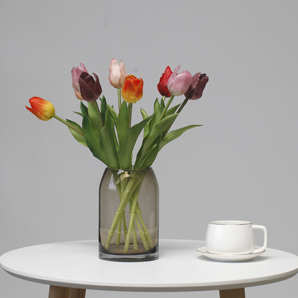 PE single-branch hand-touched tulips desktop ornaments photography…