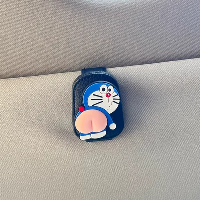 Cute Car Sun Visor – Car Glasses Clip/Bill Clip - doraemon-butt-black-glasses-clip