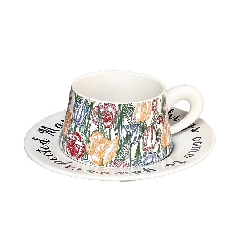 Tazas de café de estilo medieval, tazas de cerámica de alta calidad, tazas de té de la tarde, regalo para chicas