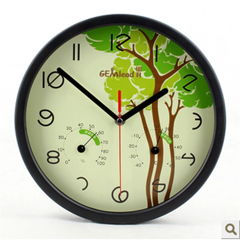 Настенные часы GEMlead/Henli с датчиком температуры и влажности, бесшумные