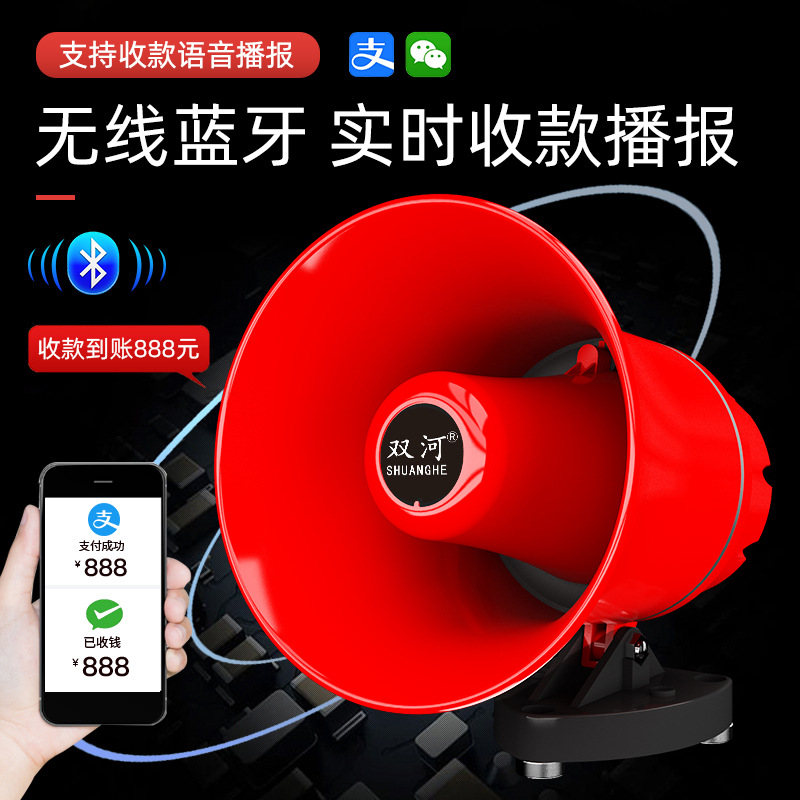 Rainproof 12V car loudspeaker car recording high-power megaphone horn car loudspeaker promotional amplifier