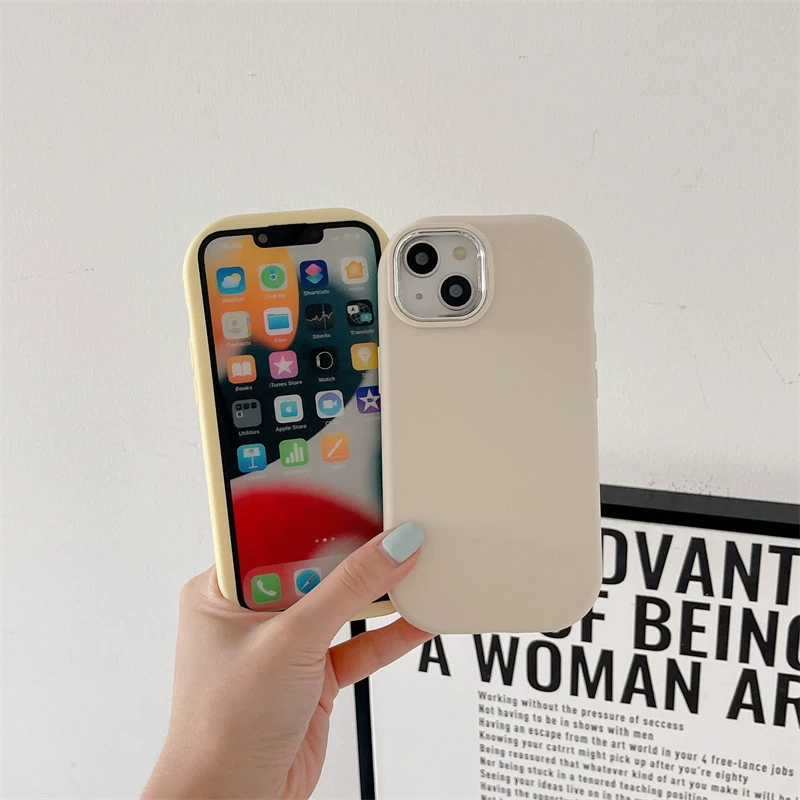 Чехол для телефона Apple iPhone 15 / 14 / 13 совместимый, мягкое матовое покрытие, защитное кольцо камеры