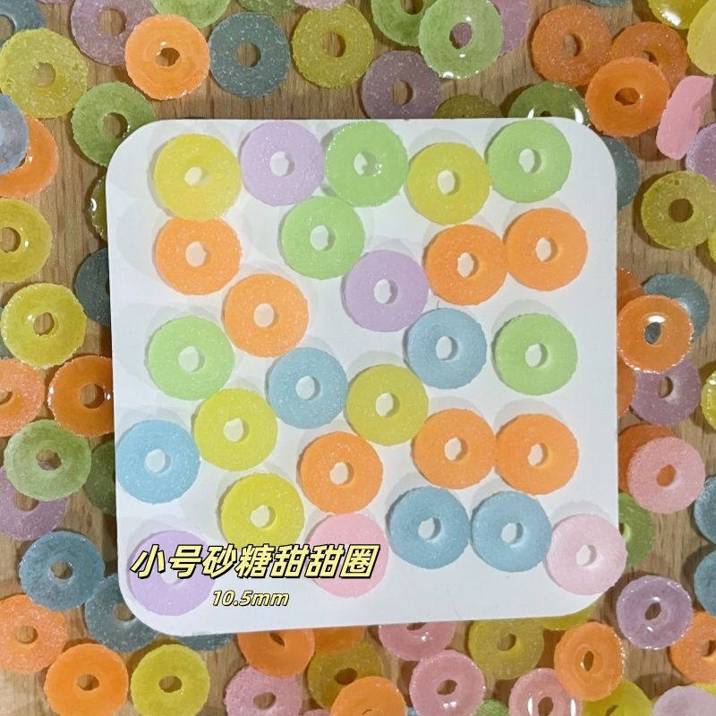Small Sugar Donut Card 10mm Luminous Resin Nail Art Handmade Ball Filling Squishy Slime Journal